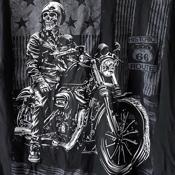 🛑SOLD🛑 Vintage Skeleton Biker Motorcycle Badass Graphic Shirt Size Large - Picture 4 of 4
